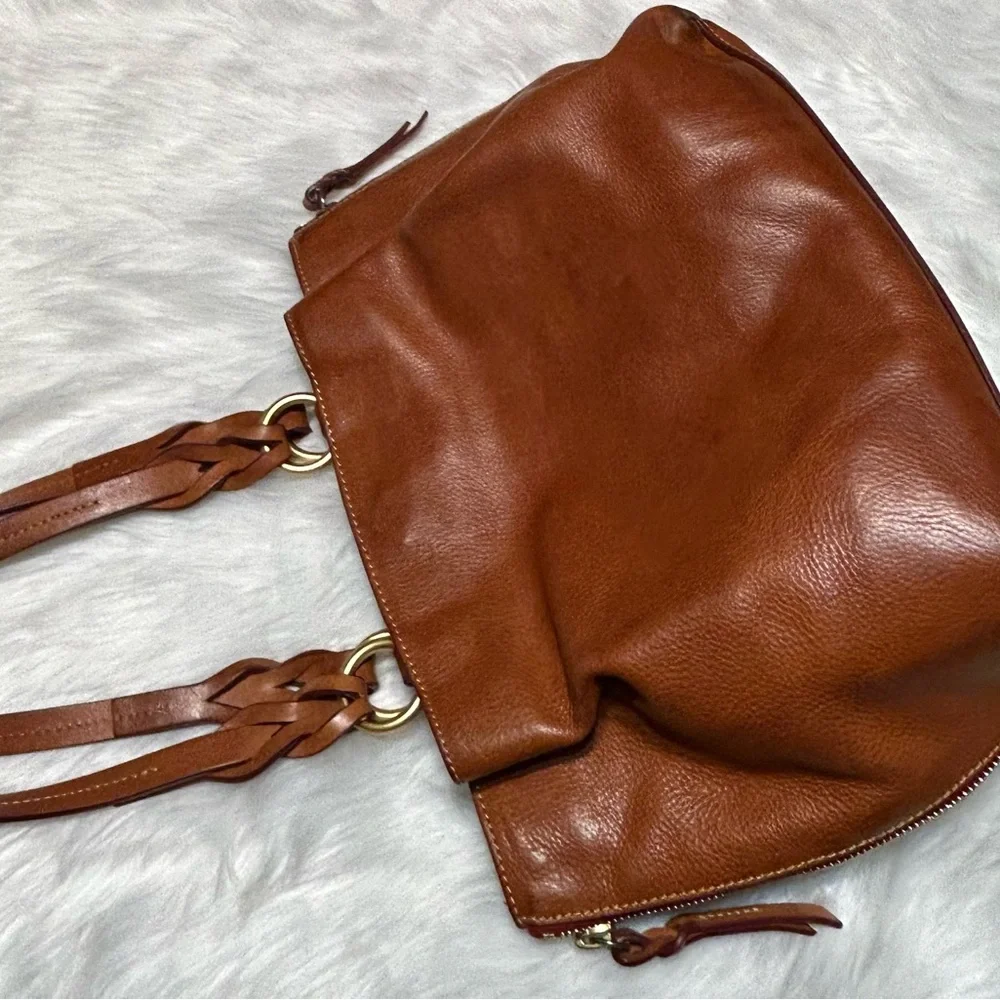 Dooney Bourke Florentine Leather Large Zip Barlow Satchel - Picture 2 of 16